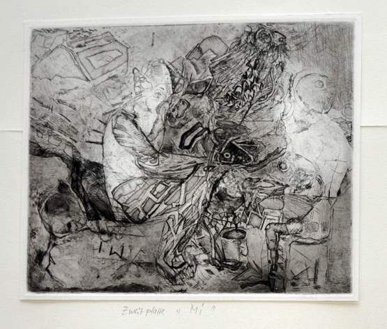 1988 Mi - Essende Trümmerfrauen Radierung, Plattengröße 24 x 29 cm, Zustandsdruckc