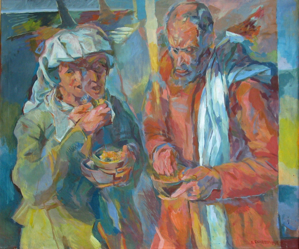 1991 Essendes Bauernpaar (Nachbild), Eitempera auf Leinwand, 100 x 120 cm