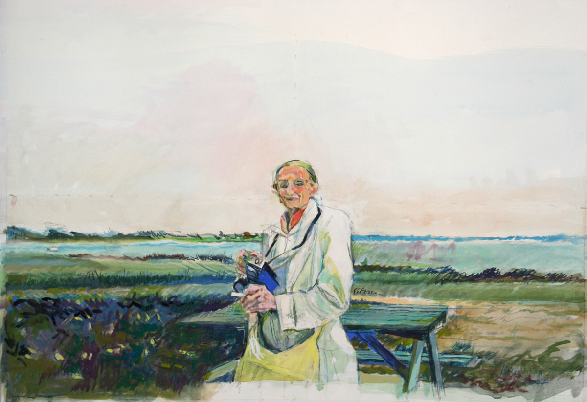 2007 Frau Dollner I, Gouache auf Papier, 42 x 50 cm