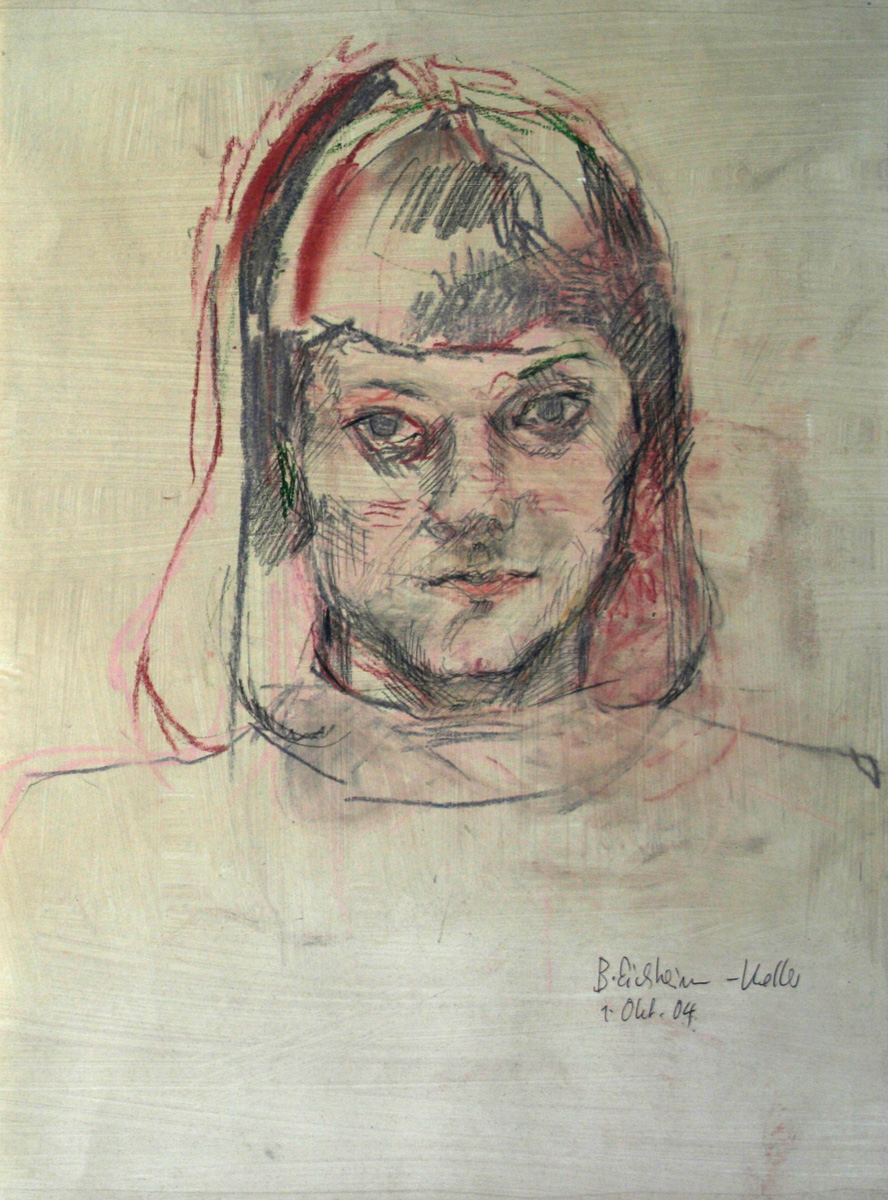 2004 Nina, Farbzeichnung getöntes Papier, 60 x 42 cm